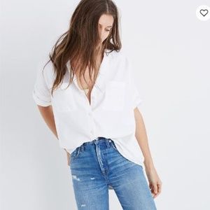 Madewell NWT White Cotton Courier Shirt S